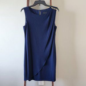 Jessica Simpson Sleeveless Draped Front Navy Dress Size 6